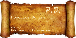 Popovics Dorina névjegykártya